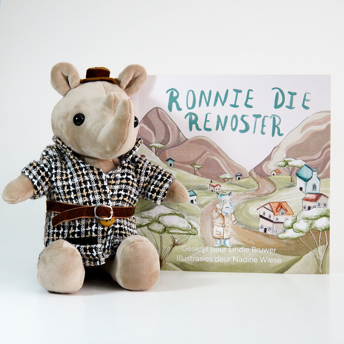 Ronnie die Renoster Storie en Knuffeldiertjie Stel