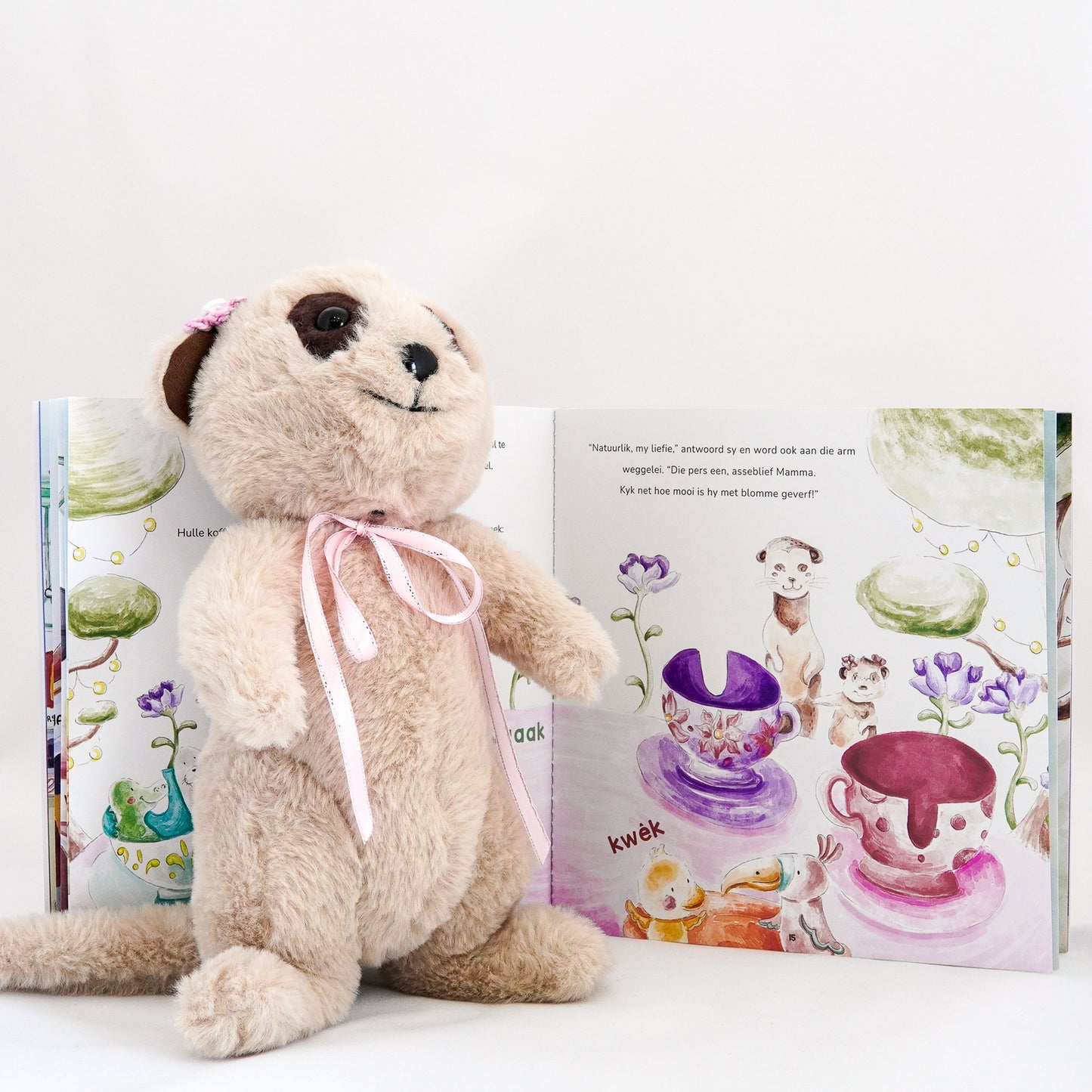 Meisie die Meerkat Storie en Knuffeldiertjie Stel