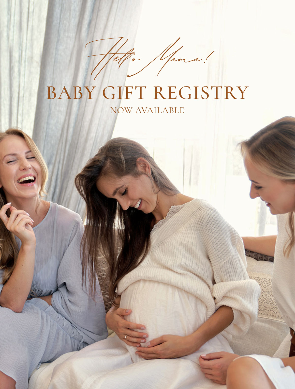 pregnant women baby shower with women holding her stomach about to open her gifts